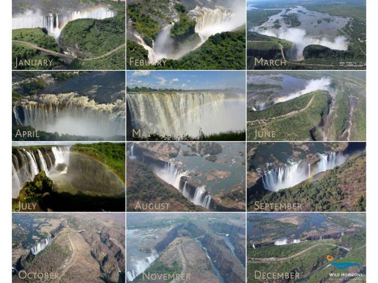 Victoria Falls Water Levels – Photos from Each Month